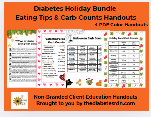 Diabetes Holiday PDF Handout Bundle